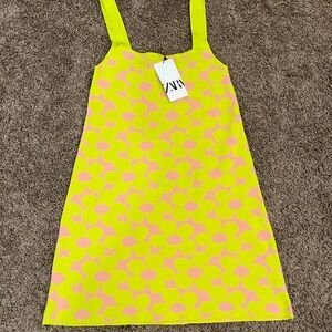 Zara Yellow and Pink Floral Dress